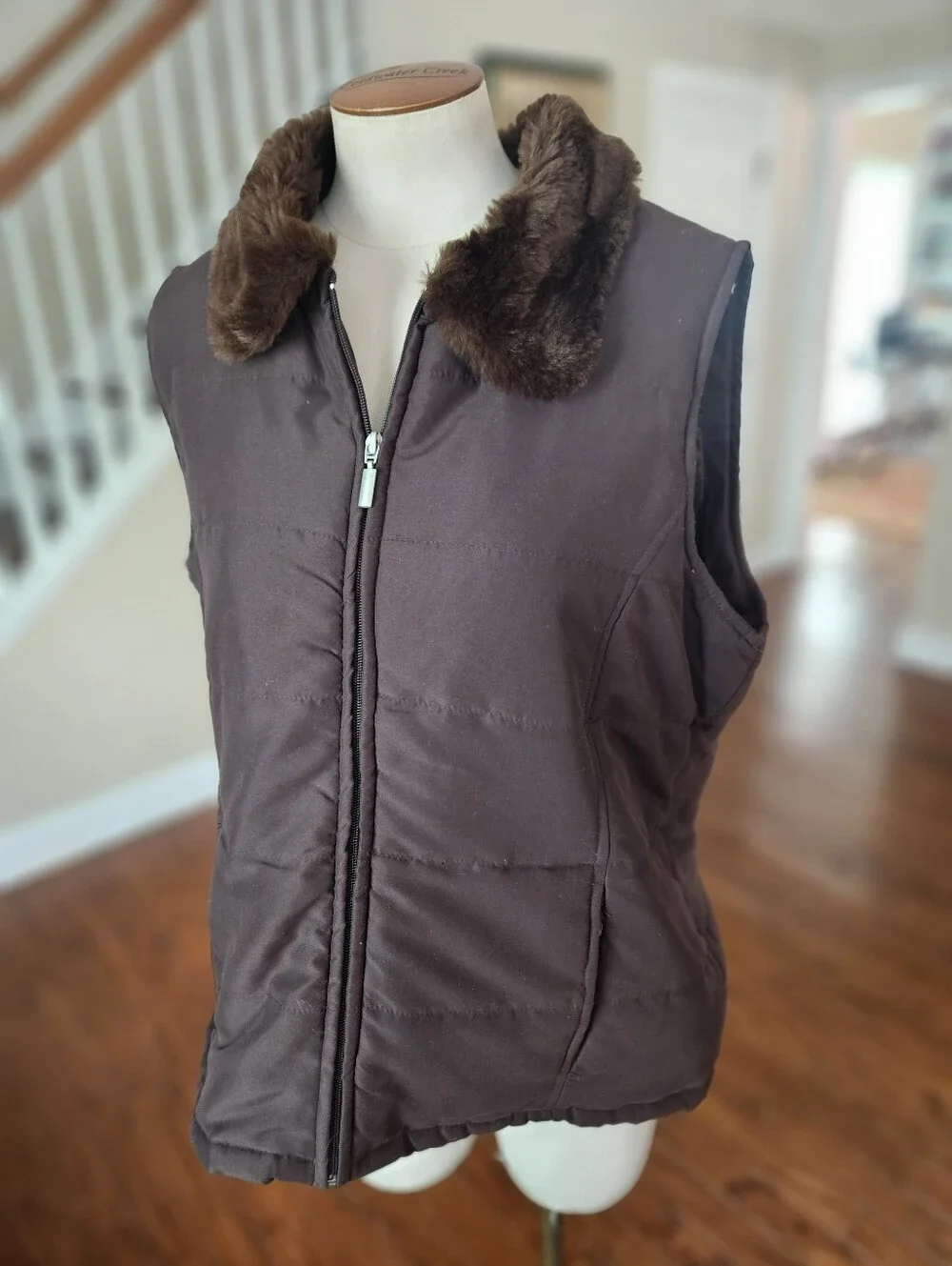 Jane Ashley Faux Fur Puffer Vest XL - Picture 1 of 4